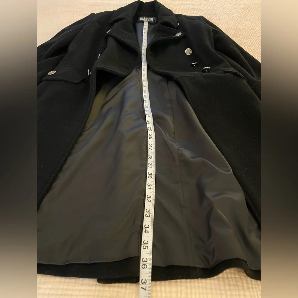 Long Line Wool Pea Coat - Picture 10 of 10